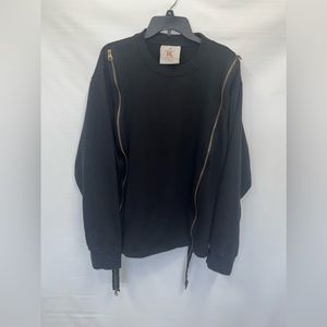Decibel Sweatshirt Adult XXL Black Long Sleeve Duel Zipper Cotton Blend Mens